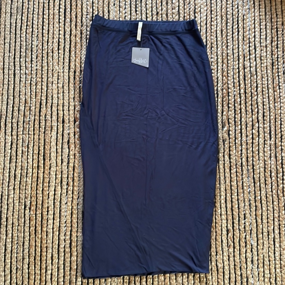 Anthropologie Blue Jersey Pencil Skirt